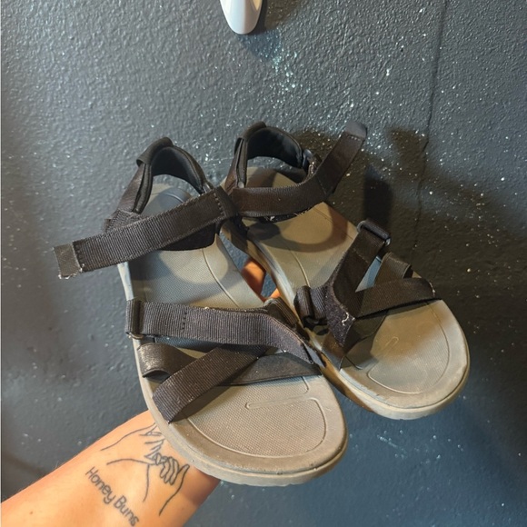 Women’s Black and Grey Sanborn Teva Sandals - Picture 1 of 8